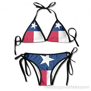 Bag shrot Texas State Flag Sexy Harness Boxing Bikini Womenâ€s Halterneck Top and Sexy G-String Bikini Set Swimsuit B07CZ98TCK